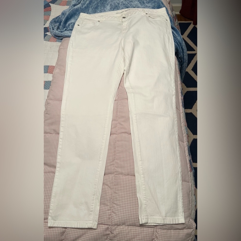 Michael Kors skinny leg white jeans size 16